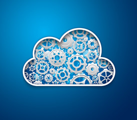 Data in the cloud gear mechanism symbol