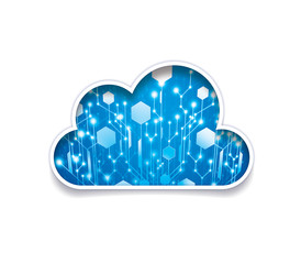Data in the cloud symbol - obrazy, fototapety, plakaty