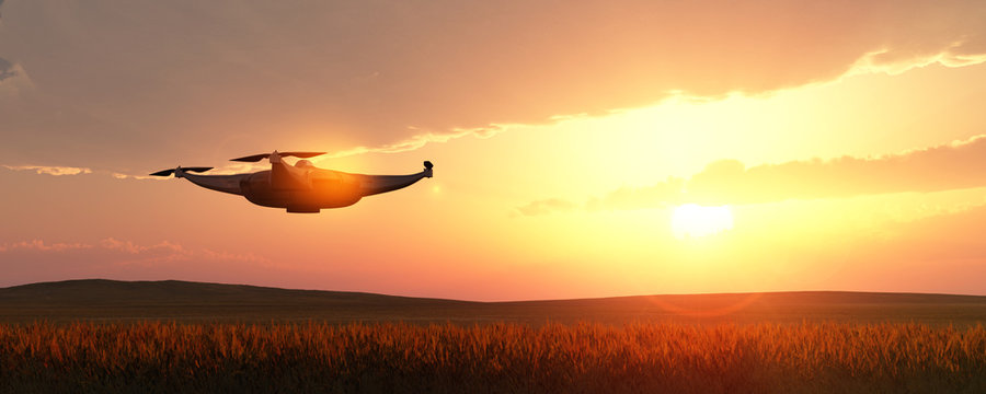  illustration of a flying drone