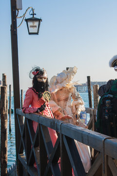 Venice Triditional Carnival Mask and Costumes. Venice, Italy