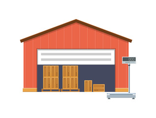 Wooden warehouse, storage, for goods, parcels, cargo.