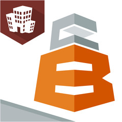 Icon logo initial for business development of construction services, with combination of letters B & C