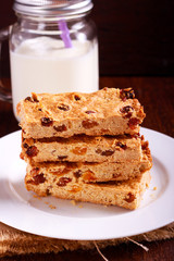 Fruit oat flapjacks biscuits stack