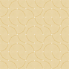 Abstract Circle Pattern. Yellow Seamless Background in Vector