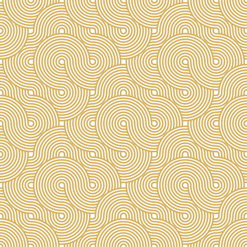 Abstract Circle Pattern. Yellow Seamless Background in Vector