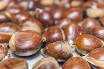 fresh chestnuts ready to cook