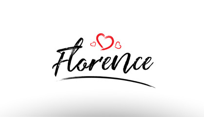 florence europe european city name love heart tourism logo icon design