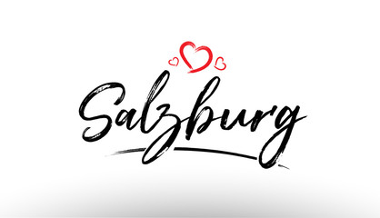 salzburg europe european city name love heart tourism logo icon design