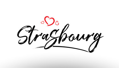 strasbourg europe european city name love heart tourism logo icon design - obrazy, fototapety, plakaty