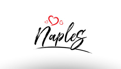naples europe european city name love heart tourism logo icon design