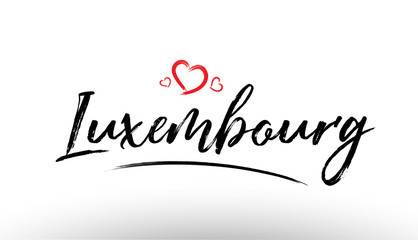 luxembourg europe european city name love heart tourism logo icon design