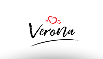 verona europe european city name love heart tourism logo icon design