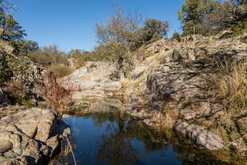 Autumn landscapes in Navalagamella, village of the mountain of Madrid