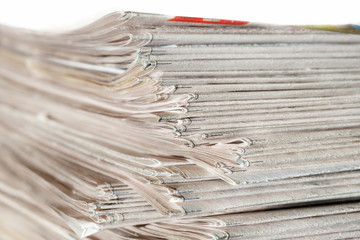 A pile of newspapers.
