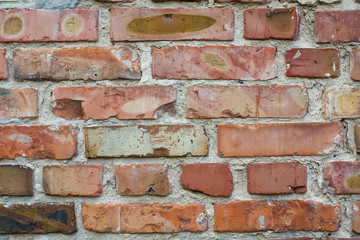 Brick wall texture background. Orange bricks grunge pattern.