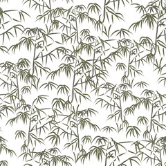 Seamless bamboo background. Drawing. Sketch.
