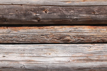 Horizontal weathered wooden texture as a background