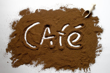 Kaffepulver beschrieben