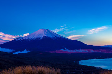 Fototapeta premium The Mt.Fuji.Shot in the early morning.The shooting location is Lake Yamanakako, Yamanashi prefecture Japan.