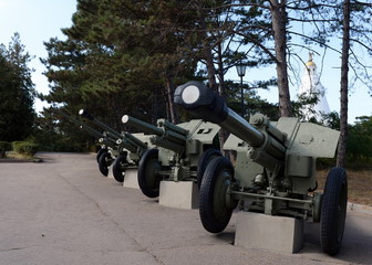 Artillery guns on Sapun Mountain in Sevastopol.