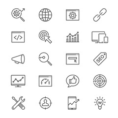 Search engine optimization thin icons