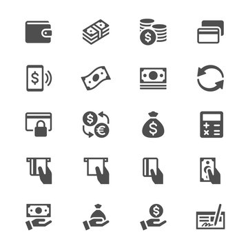 Money glyph icons