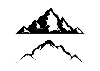 Line Art Mountain Nature Illustration Logo Silhouette