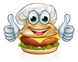 Burger Chef Food Cartoon Character Mascot
