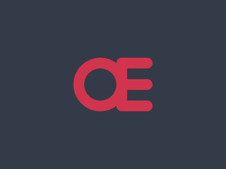 abstract initial letter AE or OE logo concept design template vector illustration