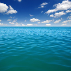 Naklejka na ściany i meble Blue sea water surface