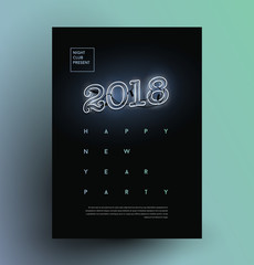 Minimalist Modern Styled 2018 Happy New Year Party Poster