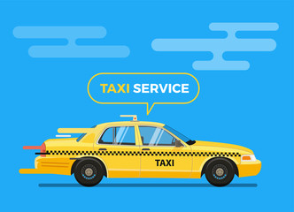 Taxi Car Vector Illustration.