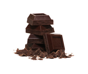 chocolate bars isolated on white