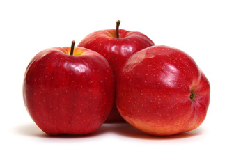 Red apple on white