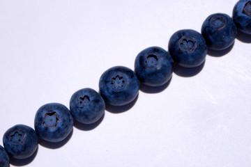 Blueberry. Close-up view of fresh Blueberries isolated on white background.