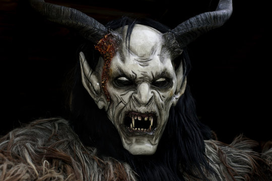 Devil mask made of wood