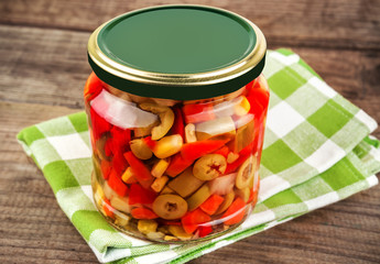 jar of pickled vegetables