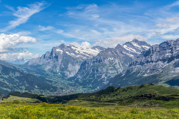 Fototapeta premium Grindelwald z Manlichen