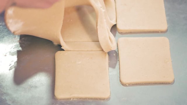 molding and kneading cookies dough by hand