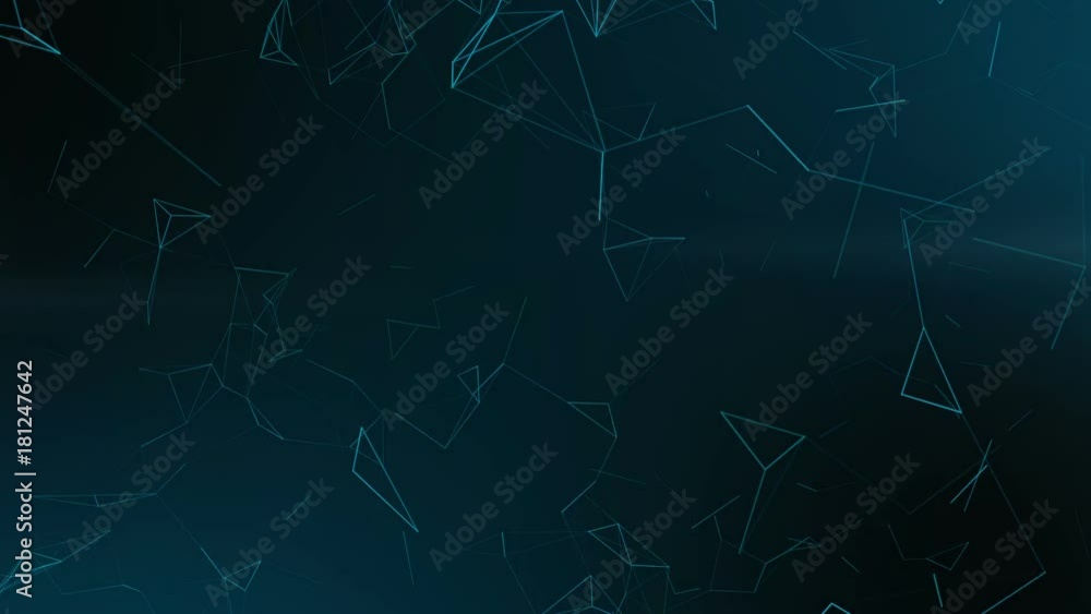 Aufkleber geometric figures floating in space. cinematic background. seamless loop.