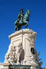 Statue of King Jose I on the Praca do Comercio Lisbon, Portugal