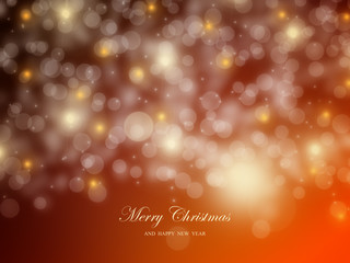      Merry Christmas new year spark star greeting card 