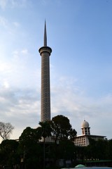 The minaret of the town mosque of Jakarta. Indonesia