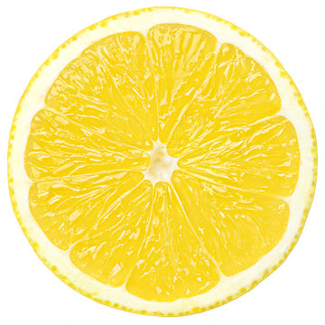 slice of lemon, clipping path, isolated on white background