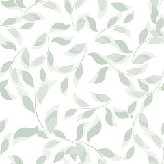 Obraz na płótnie Canvas Spring seamless pattern with young foliage. The leaves. Vector.