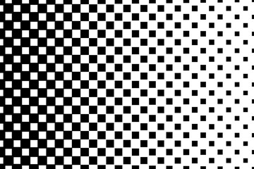 Gradient halftone squares background. Pop art template. Black and white texture.