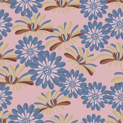 Seamless background with chrysanthemums. Vector.
