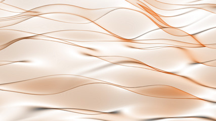 Abstract brown wave in the slow motion on the white background