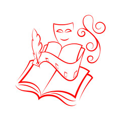 Stylized character from books, mask, goose feather and film.