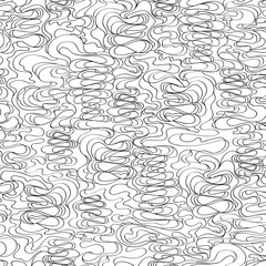Fototapeta premium Pattern with a picture of a cream texture of black and white flowers, a black line on a white background. Abstract background.